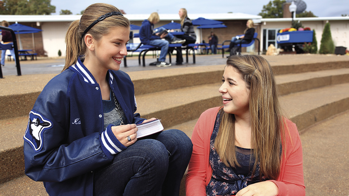 Students enjoying the outdoor areas at Viburnum High School.